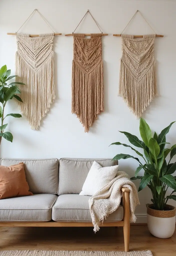 15 Wall Art Designs for Every Style: Eco-Friendly Ideas to Brighten Your Space! - 4. Boho Wall Hangings
