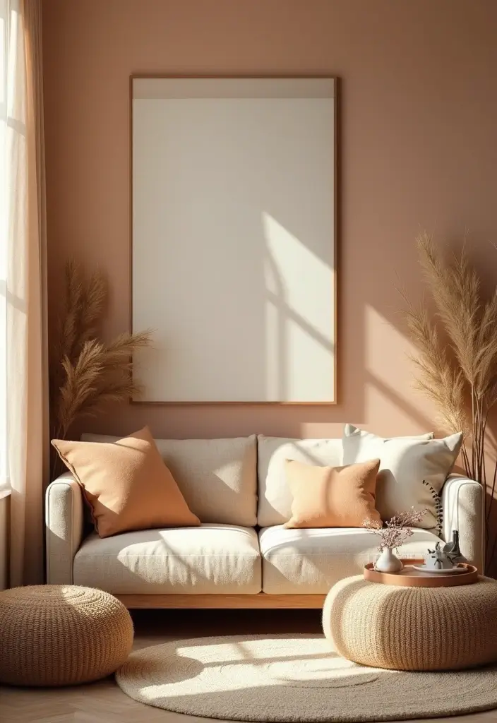15 Wall Art Living Room Ideas That Impress - 10. Earthy Color Palettes in Art