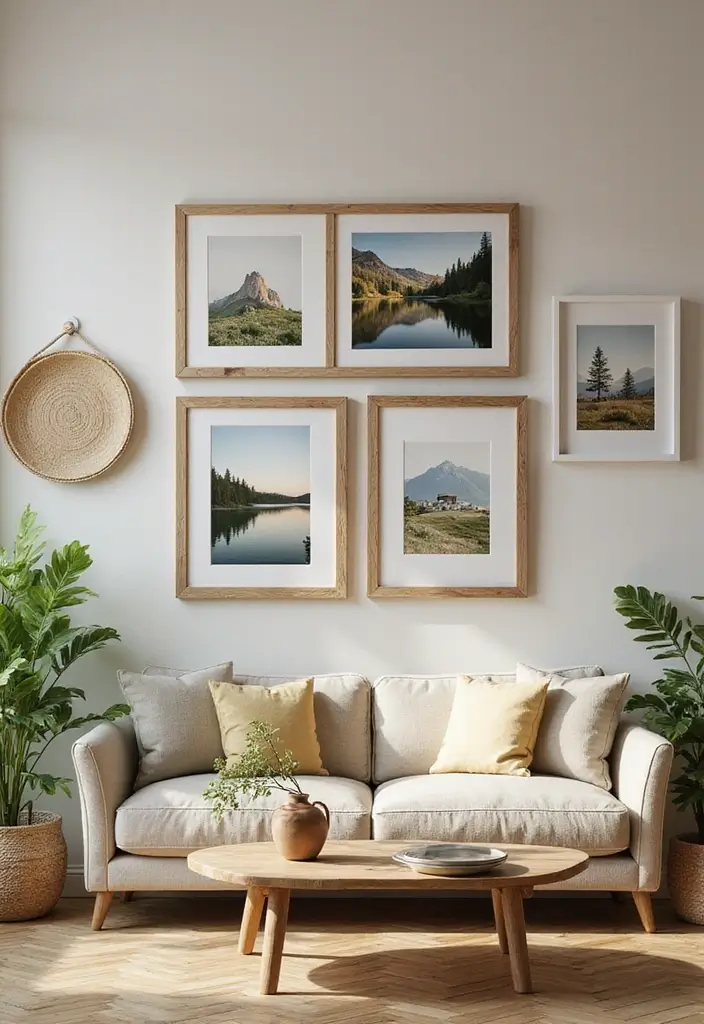 15 Wall Art Living Room Ideas That Impress - 9. Eco-Conscious Photography