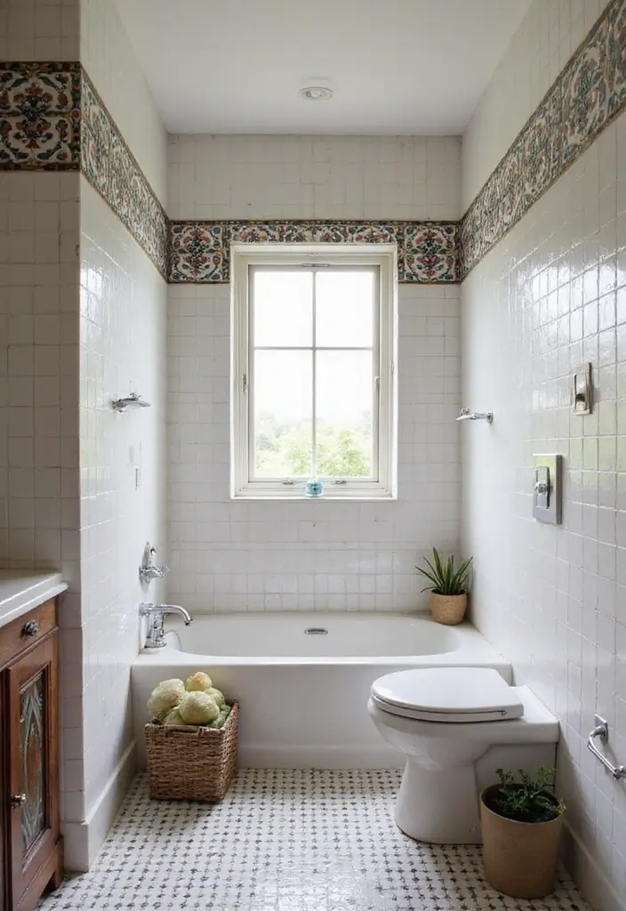 18 Bathroom Tiles That Make a Statement - 15. Bold Border Tiles