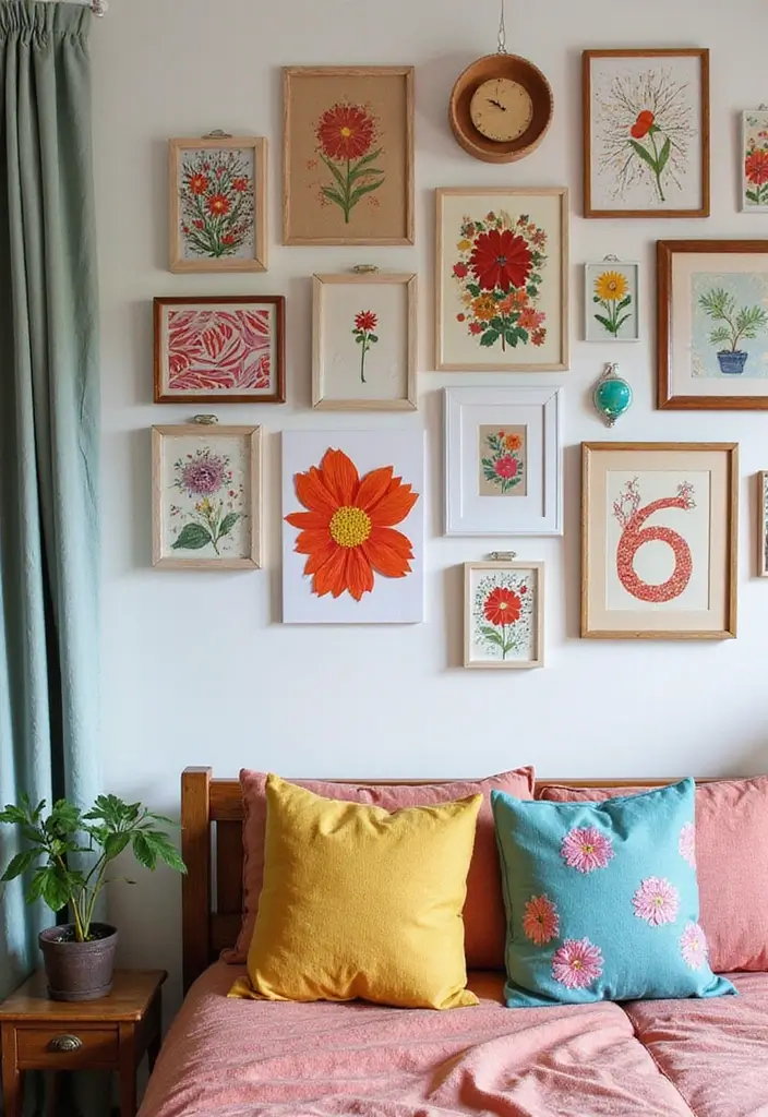 18 Bedroom Redesign Ideas for a Fresh Look - 12. Artistic Wall Displays