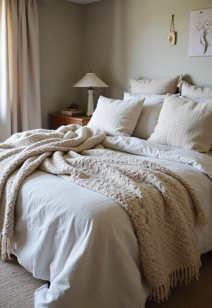 18 Bedroom Redesign Ideas for a Fresh Look - 5. Textured Fabrics and Layering