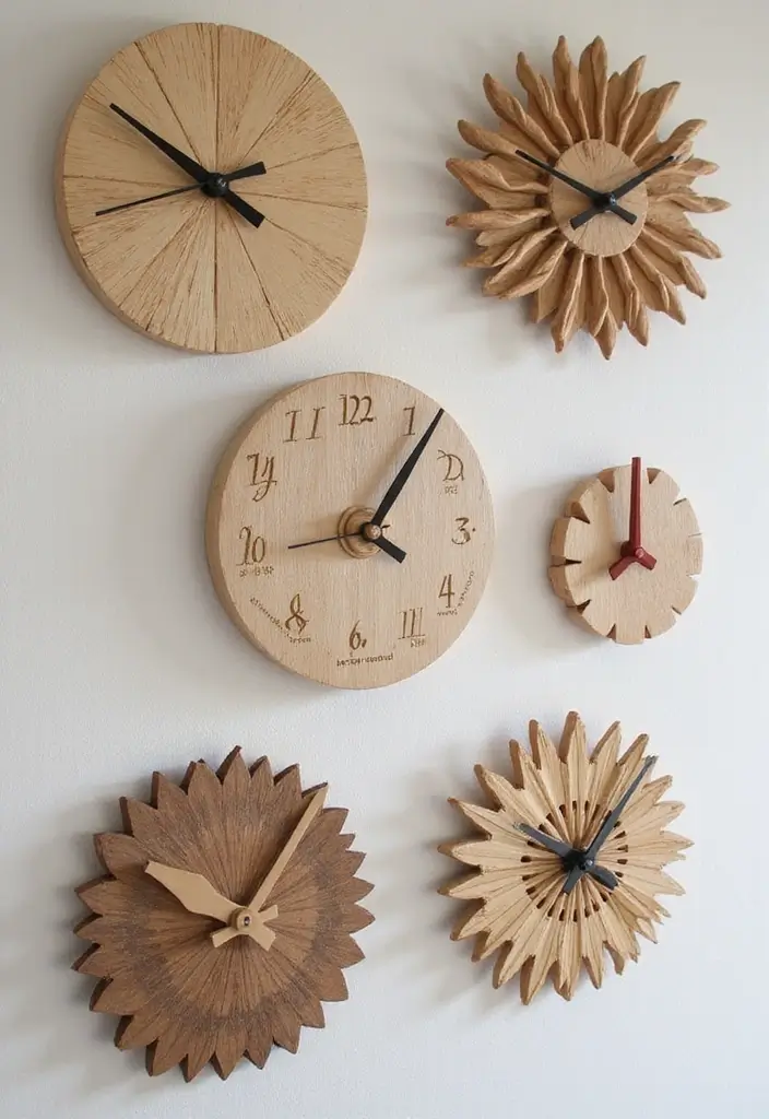 18 Eco-Friendly Wall Art Decor Ideas for Every Room - 14. Artistic Wall Clocks