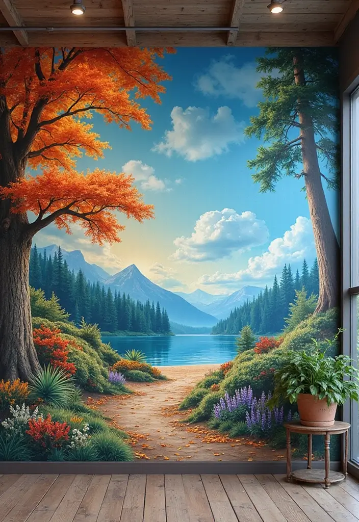 18 Eco-Friendly Wall Art Decor Ideas for Every Room - 15. Hand-Painted Mural