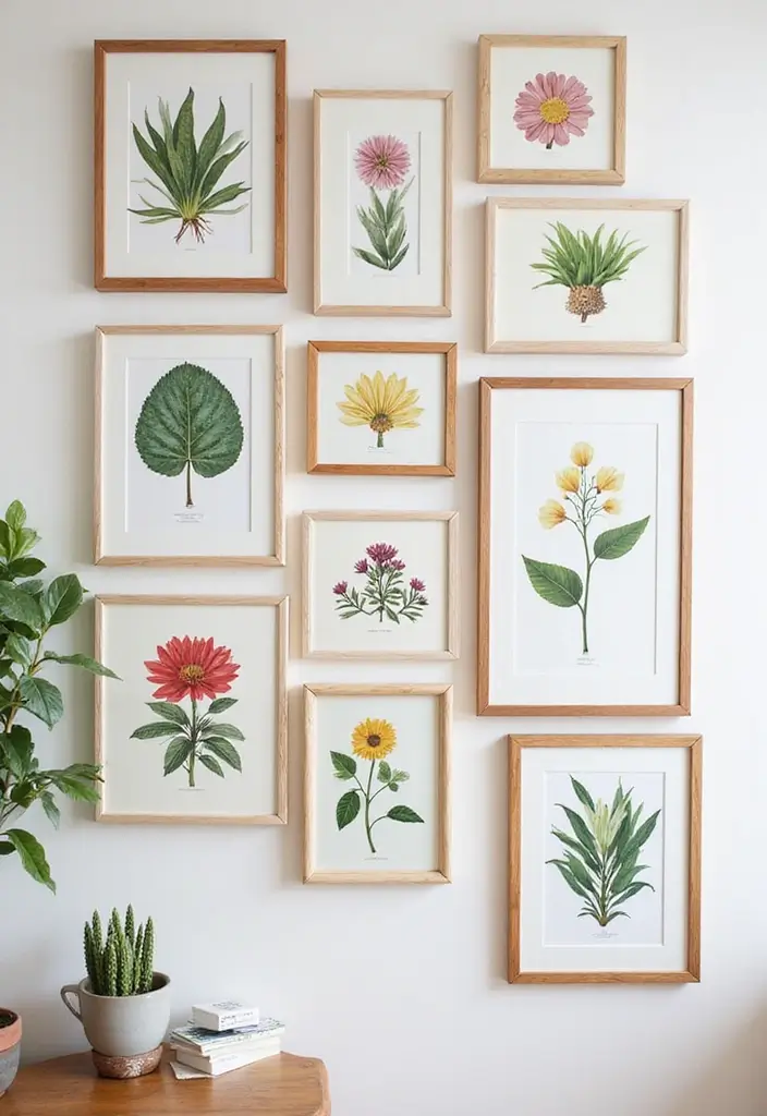 18 Eco-Friendly Wall Art Decor Ideas for Every Room - 2. Botanical Print Gallery