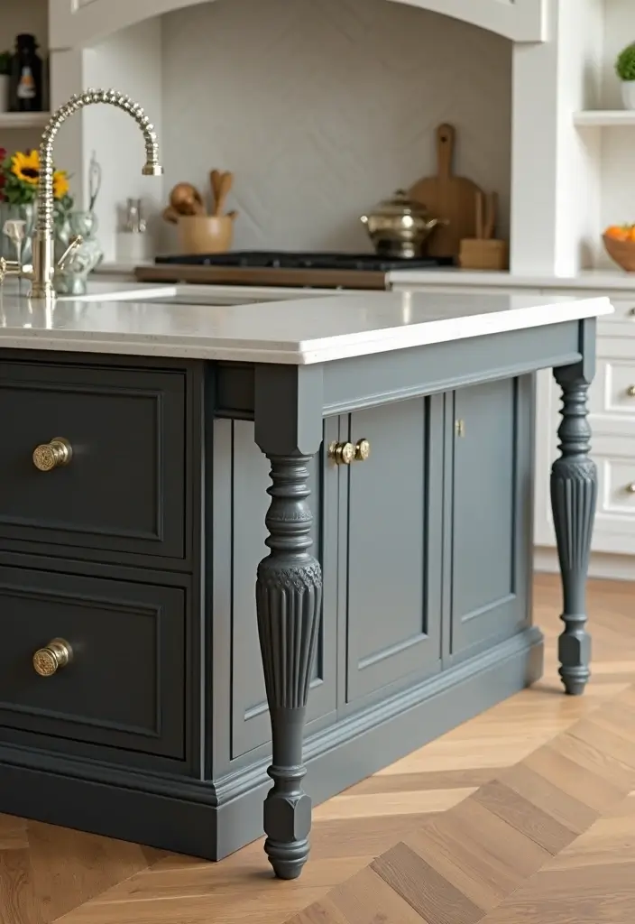 18 Kitchen Island Ideas for Every Layout - 10. Island with Decorative Legs