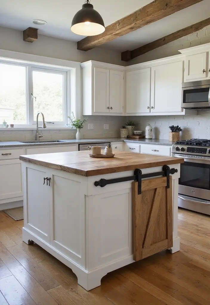 18 Kitchen Island Ideas for Every Layout - 3. Sliding Barn Door Island
