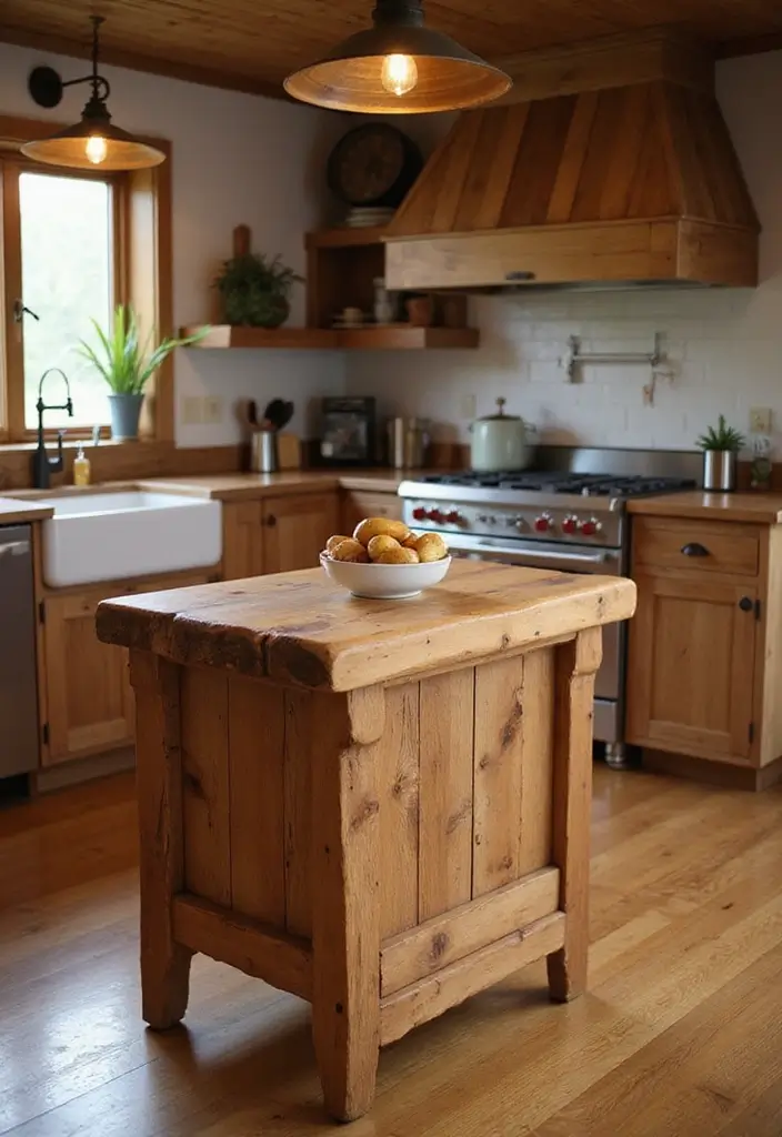 18 Kitchen Island Ideas for Every Layout - 7. Rustic Wood Block Island