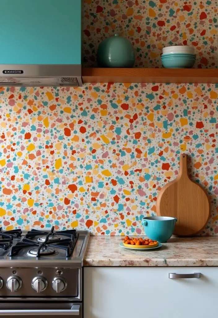 18 Kitchen Tiles Design Ideas for a Stylish Backsplash - 13. Terrazzo Tiles for a Retro Vibe