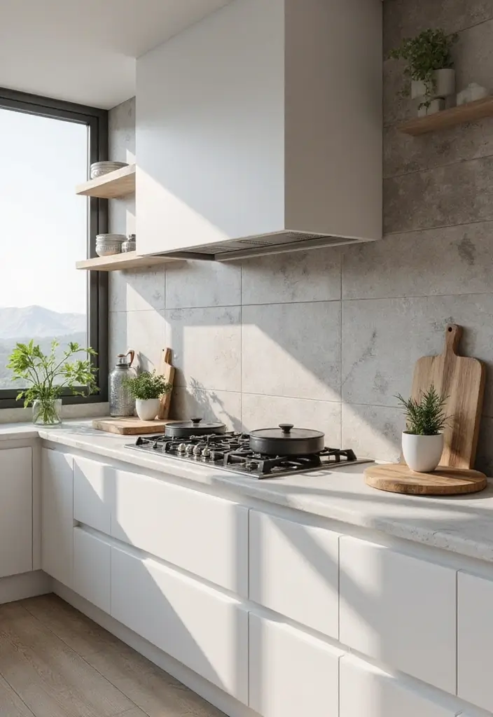 18 Kitchen Tiles Design Ideas for a Stylish Backsplash - 14. Large Format Tiles for a Sleek Look