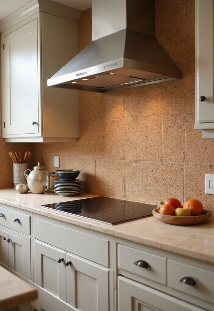 18 Kitchen Tiles Design Ideas for a Stylish Backsplash - 7. Cork Tiles for Softness and Insulation