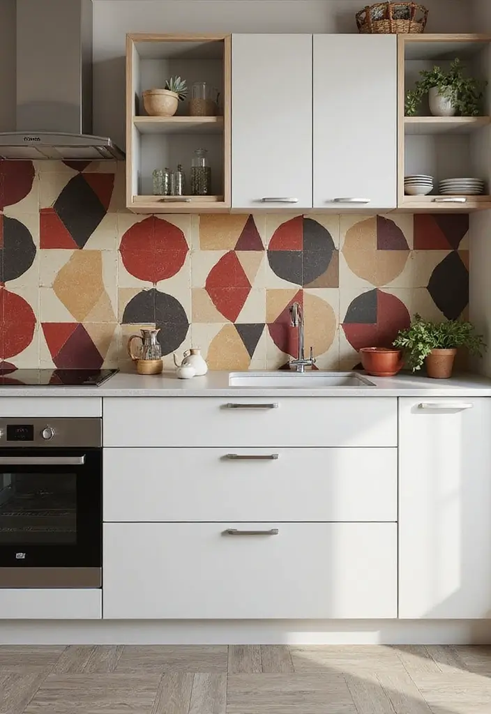 18 Kitchen Tiles Design Ideas for a Stylish Backsplash - 8. Geometric Tiles for a Modern Edge