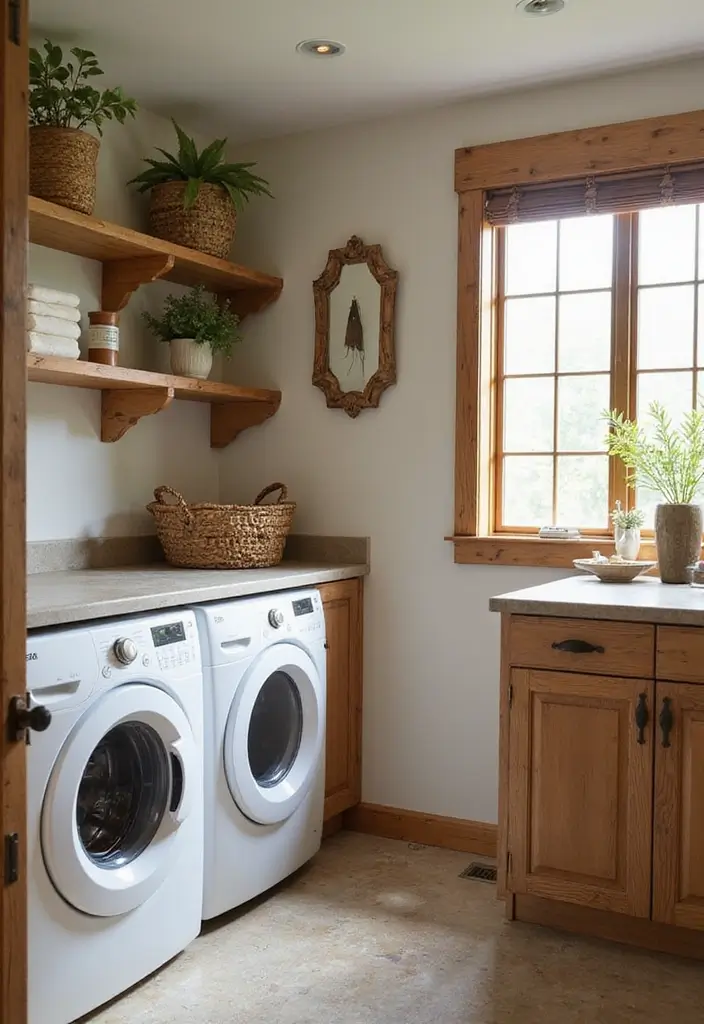 18 Laundry Room Ideas for a Stylish Wash Space - 1. Go Green with Natural Materials