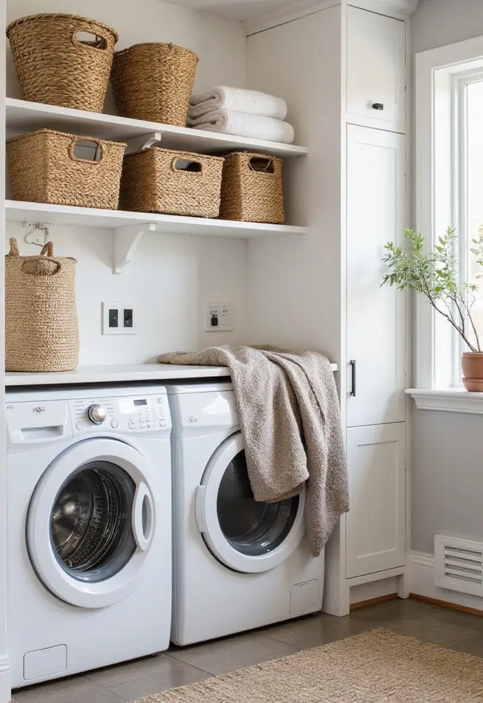 18 Laundry Room Ideas for a Stylish Wash Space - 15. Stylish Baskets for Laundry Organization