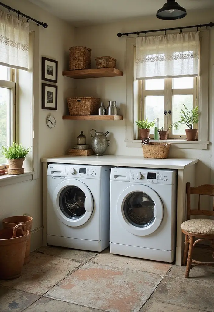 18 Laundry Room Ideas for a Stylish Wash Space - 17. Vintage Touches for Character