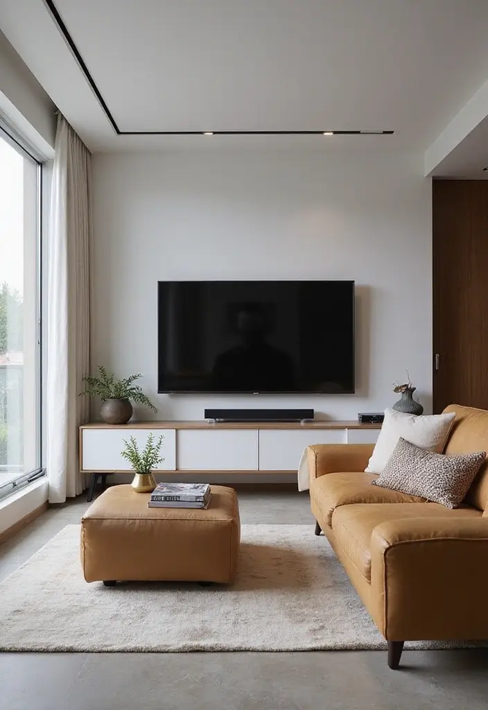 18 Living Room Designs for Small Spaces That Feel Huge - 17. Tech Integration