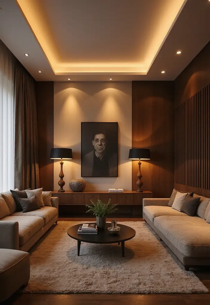 18 Living Room Designs for Small Spaces That Feel Huge - 7. Integrated Lighting