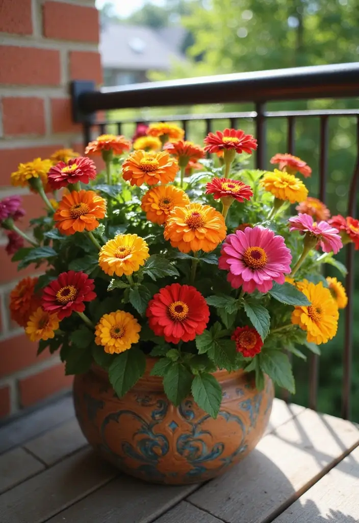 18 Must-Have Plants in Balcony for Fresh Air - 17. Zinnias