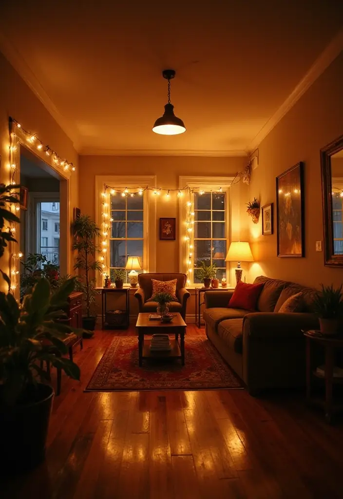 18 Small Apartment Living Room Decor Tips for Cozy Spaces - 12. Layer Lighting for Warmth