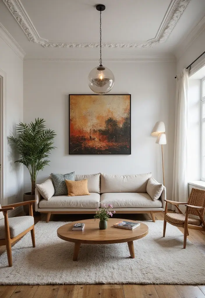 18 Small Apartment Living Room Decor Tips for Cozy Spaces - 15. Consider a Statement Piece