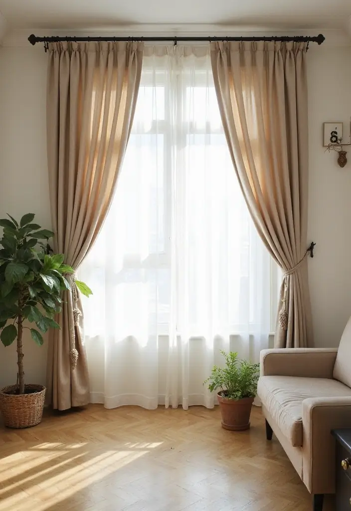 18 Small Apartment Living Room Decor Tips for Cozy Spaces - 17. Choose the Right Curtains