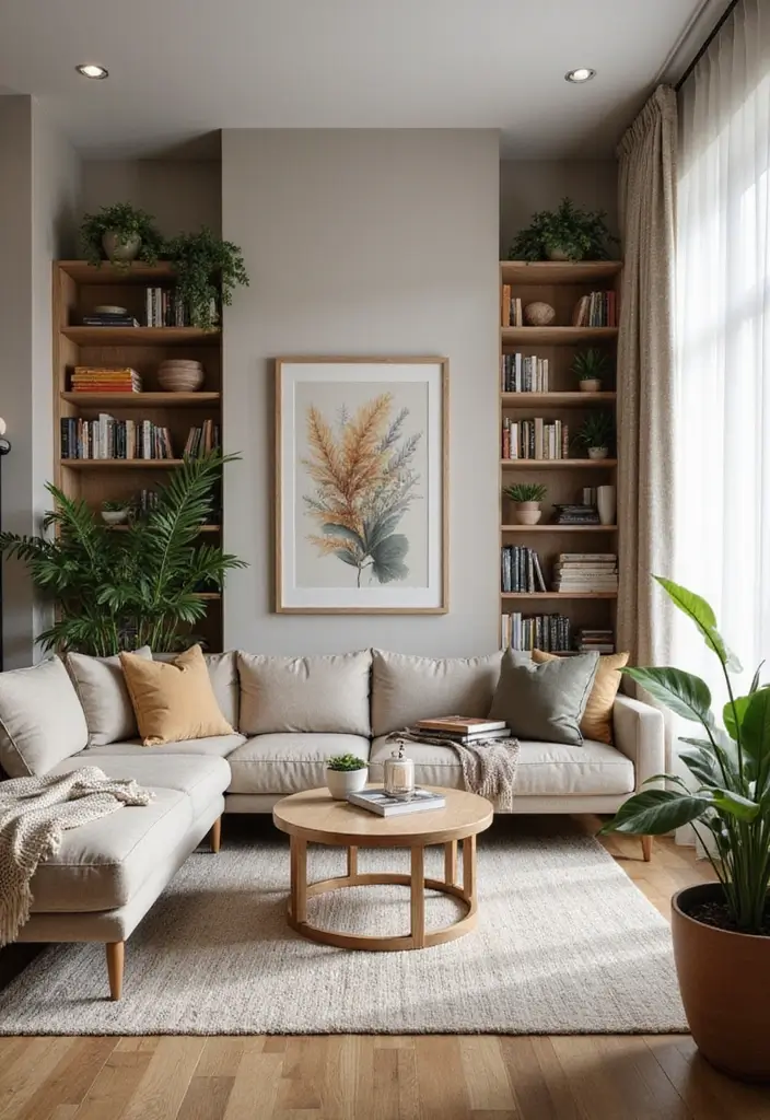 18 Small Apartment Living Room Decor Tips for Cozy Spaces - 3. Incorporate Vertical Lines