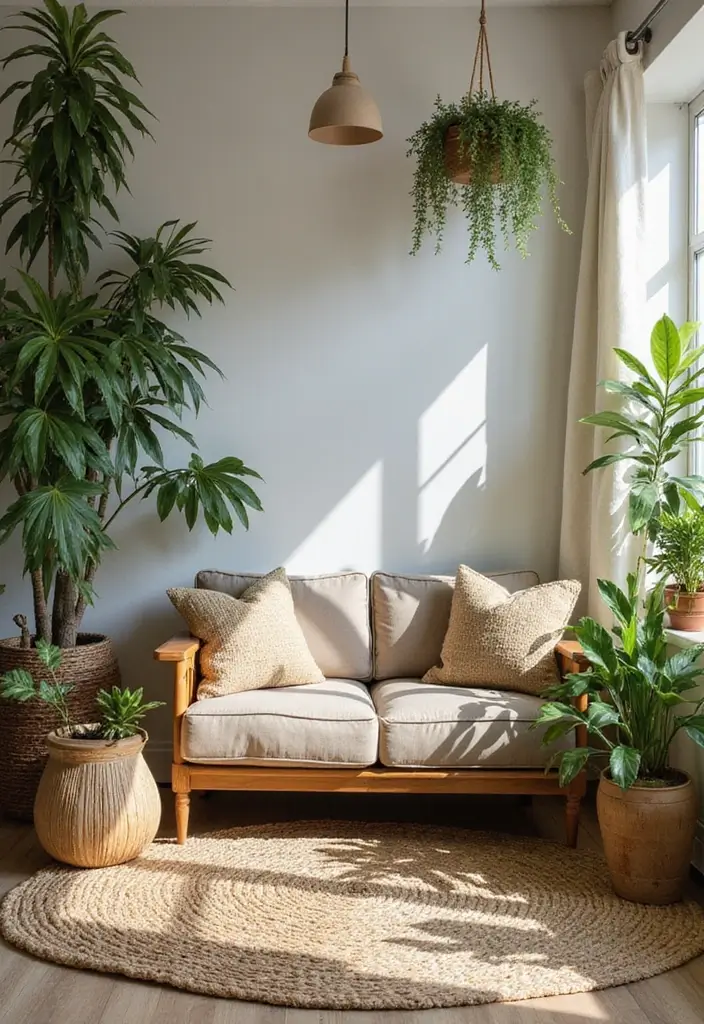 18 Small Apartment Living Room Decor Tips for Cozy Spaces - 9. Incorporate Natural Elements