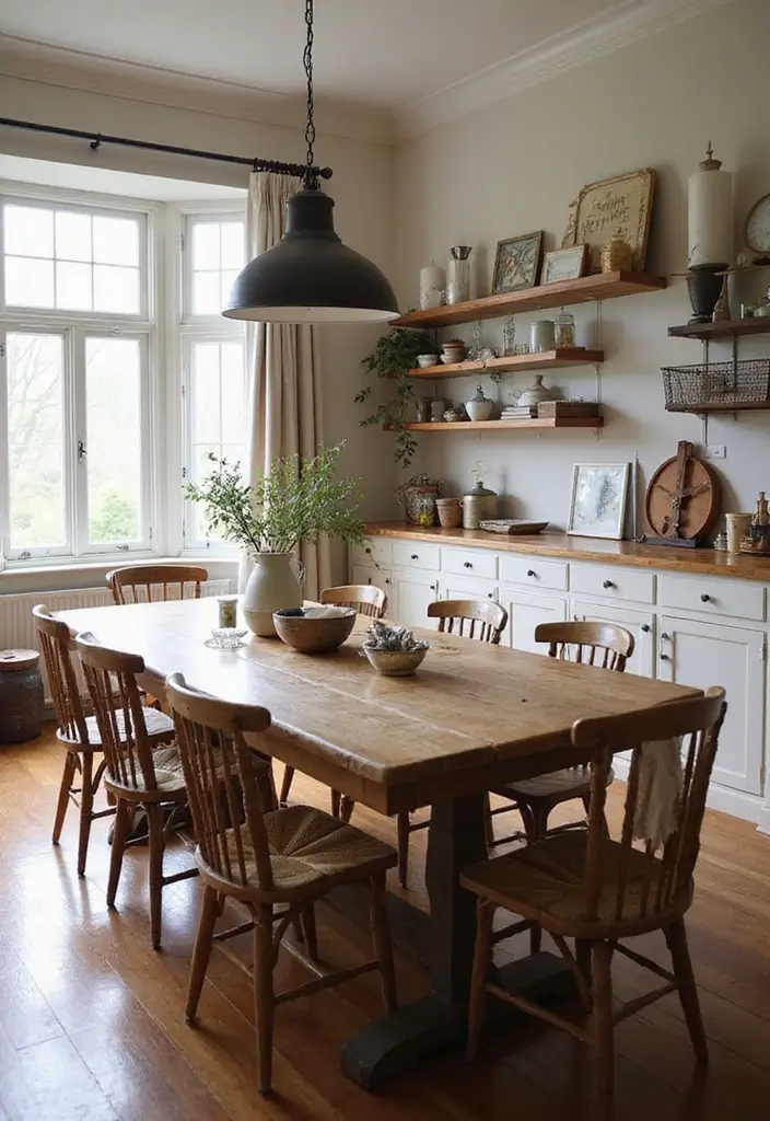18 Stunning Dining Room Ideas for Modern Homes - 15. Farmhouse Chic Style