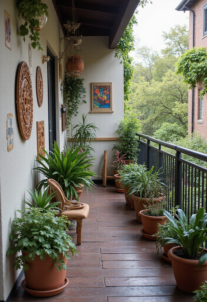 20 Balcony Design Ideas for Urban Living - 12. Artistic Touches
