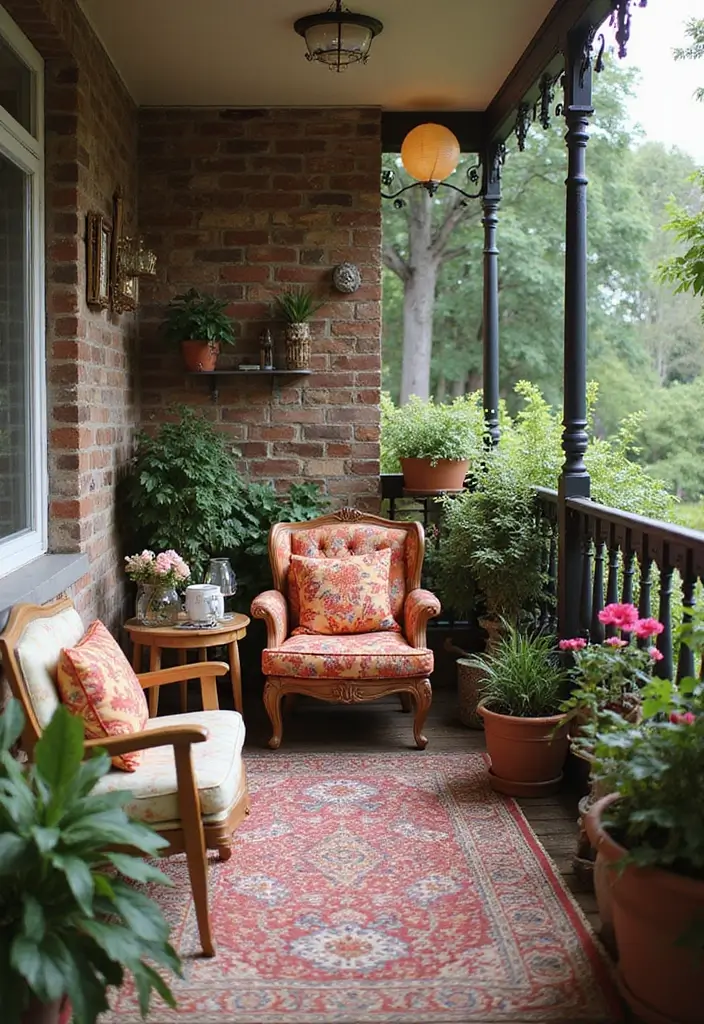 20 Balcony Design Ideas for Urban Living - 18. Retro Vibes
