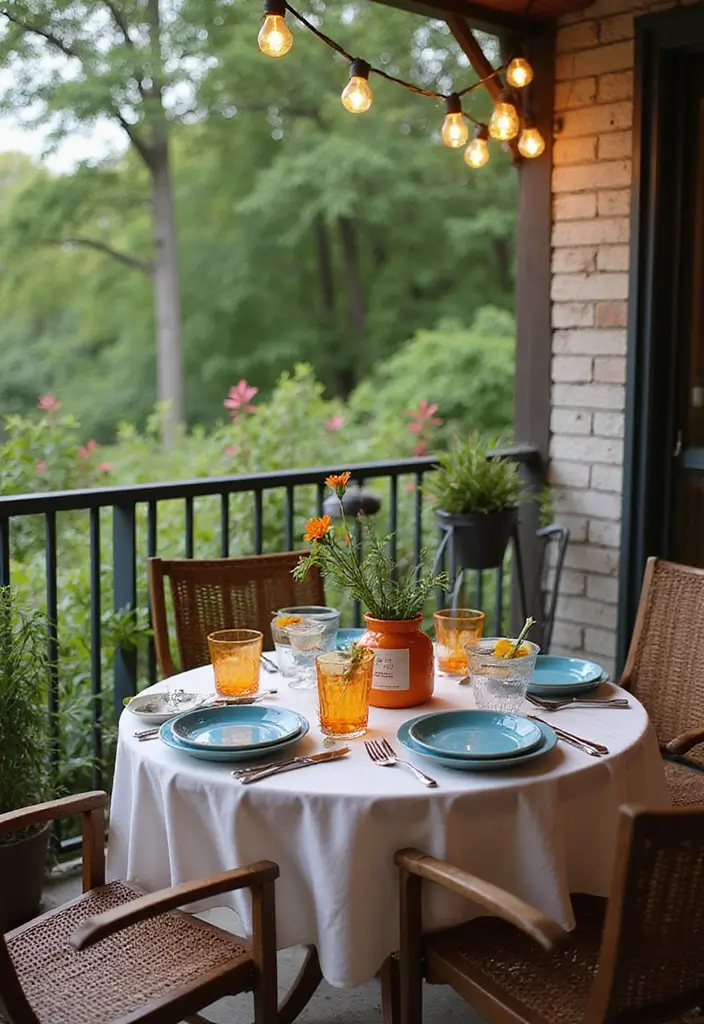 20 Balcony Design Ideas for Urban Living - 4. Chic Outdoor Dining