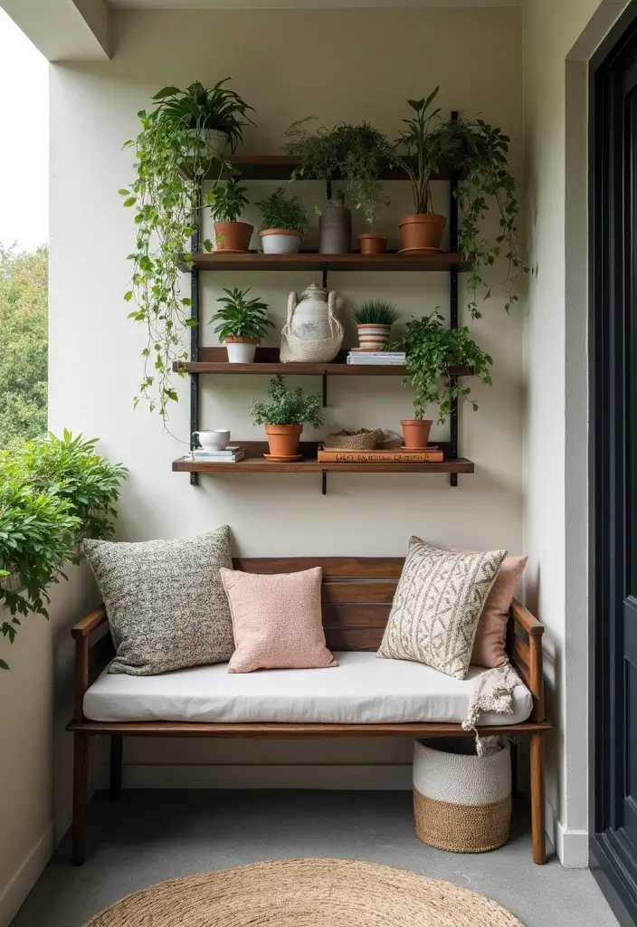 20 Balcony Design Ideas for Urban Living - 5. Functional Storage Solutions