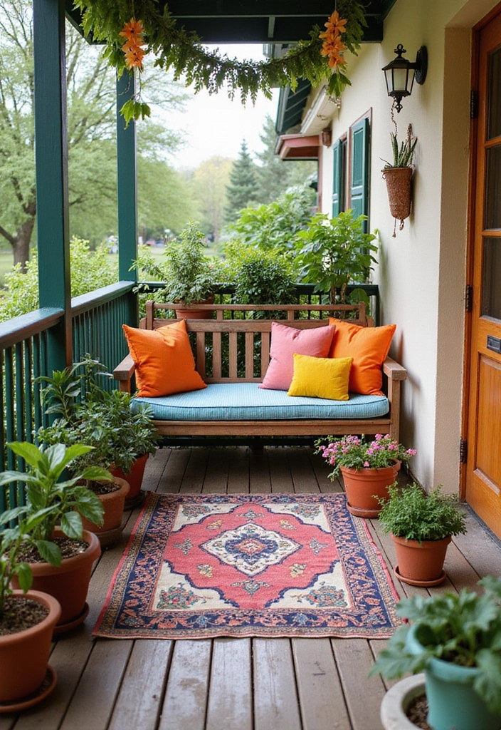 20 Balcony Design Ideas for Urban Living - 6. Bright Color Accents