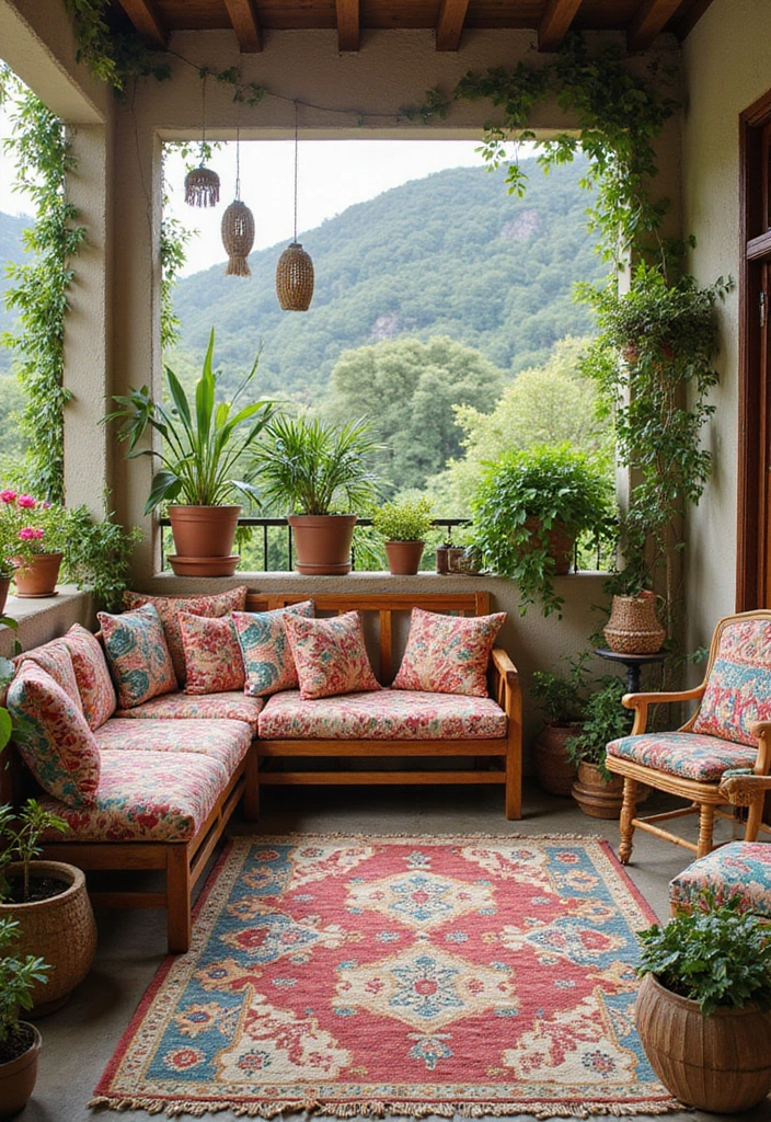 20 Balcony Design Ideas for Urban Living - 9. Playful Patterns
