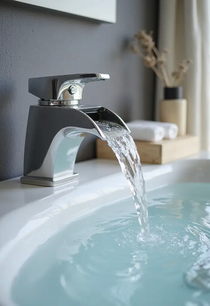 20 Bathroom Remodel Ideas for a Spa-Like Feel - 16. Waterfall Faucets