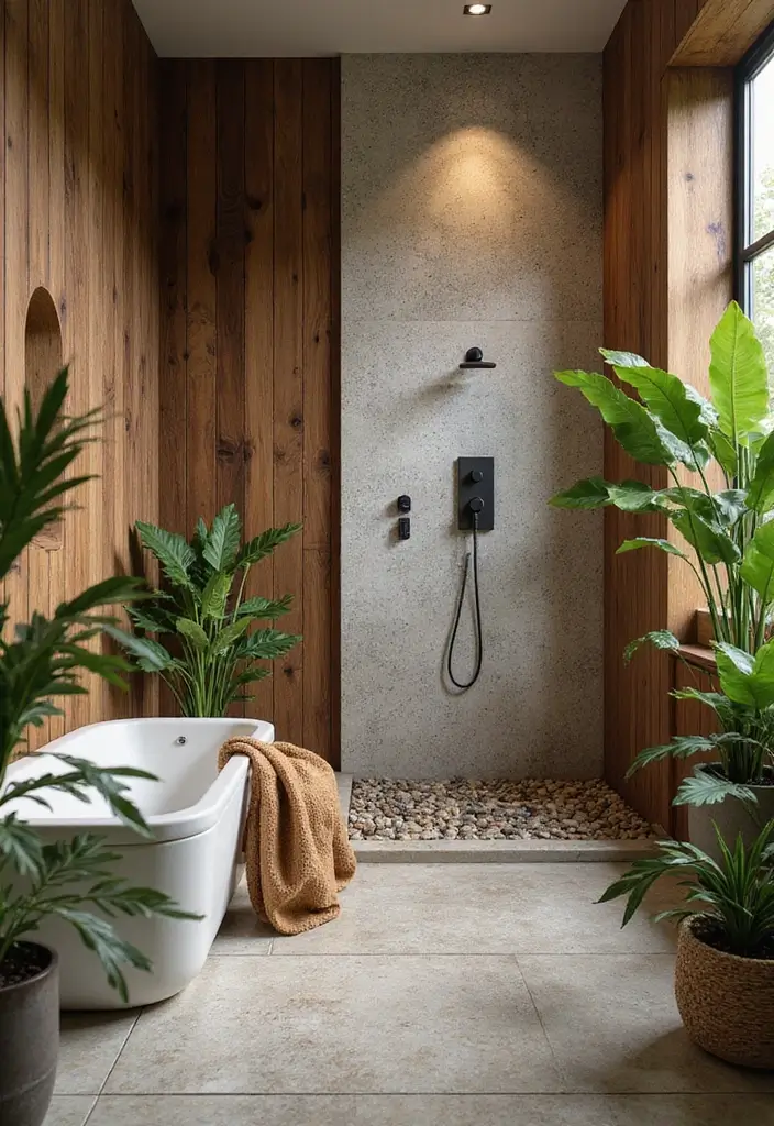 20 Bathroom Remodel Ideas for a Spa-Like Feel - 5. Organic Materials and Textures