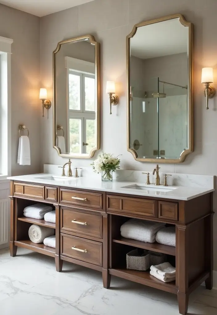 20 Bathroom Remodel Ideas for a Spa-Like Feel - 7. Elegant Vanity Designs