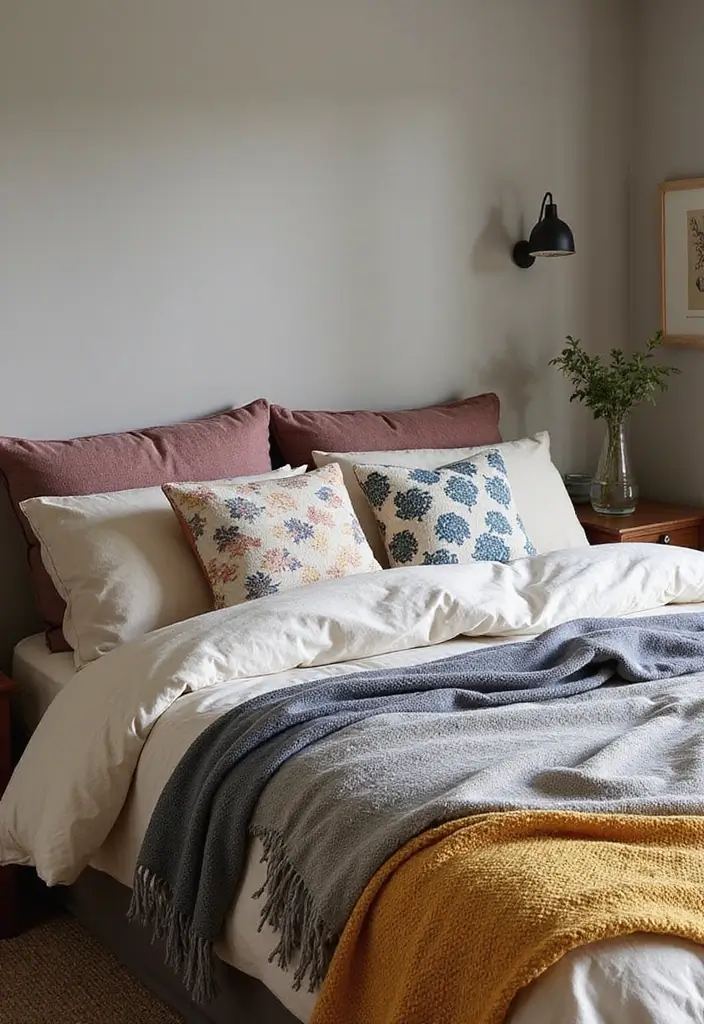 20 Bedroom Interior Design Ideas for a Dreamy Escape - 1. Layered Textiles for Ultimate Comfort
