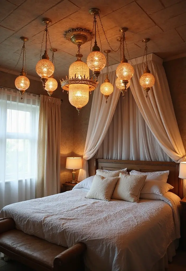 20 Bedroom Interior Design Ideas for a Dreamy Escape - 14. Whimsical Ceiling Decor