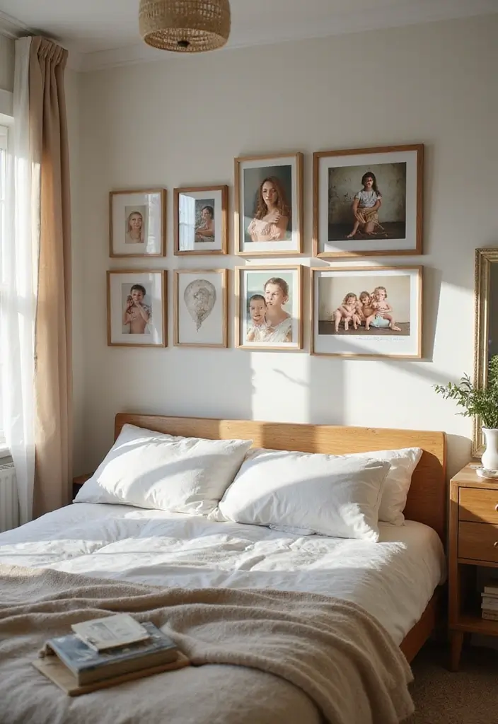 20 Bedroom Interior Design Ideas for a Dreamy Escape - 16. Personal Touches with Photographs