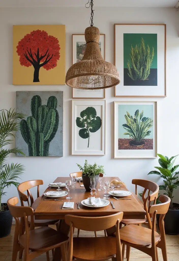 20 Dining Room Design Ideas for Every Taste - 10. Statement Art Pieces
