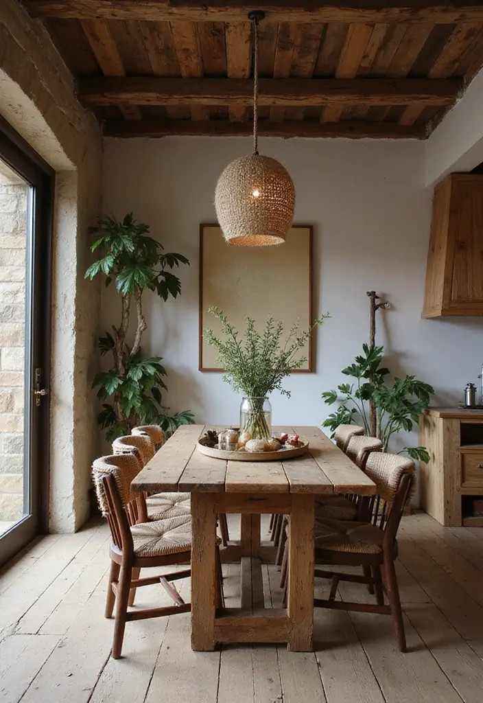 20 Dining Room Design Ideas for Every Taste - 8. Rustic Charm with Eco-Friendly Elements