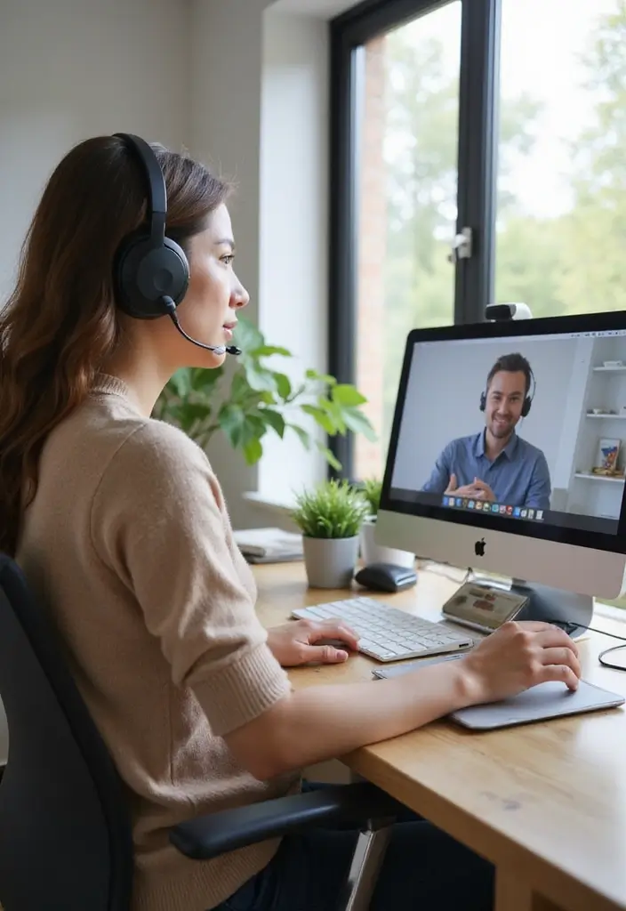 20 Eco-Friendly Home Office Ideas for Remote Workers - 15. Digital Meetings with Green Practices