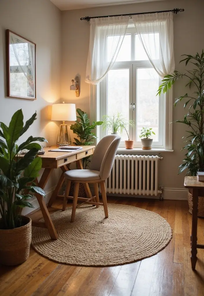 20 Eco-Friendly Home Office Ideas for Remote Workers - 6. Soft and Sustainable Rugs