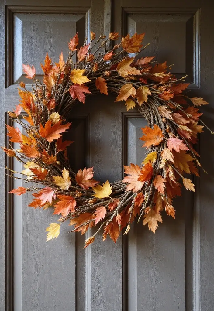 20 Fall Decorations for a Cozy Home in 2025 - 9. Fall Wreaths with Natural Elements