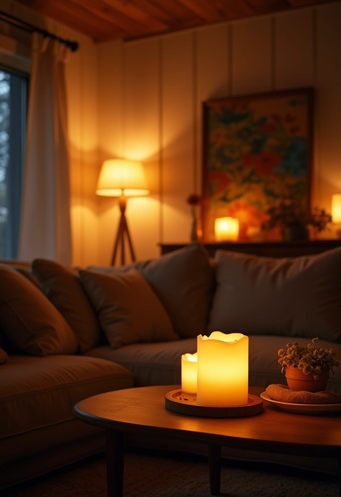20 Living Room Decor Essentials for a Cozy Vibe - 10. Energy-Efficient Lighting