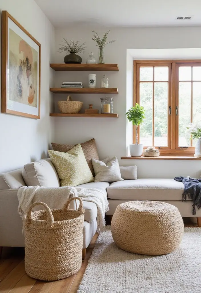 20 Living Room Decor Essentials for a Cozy Vibe - 17. Thoughtful Storage Solutions