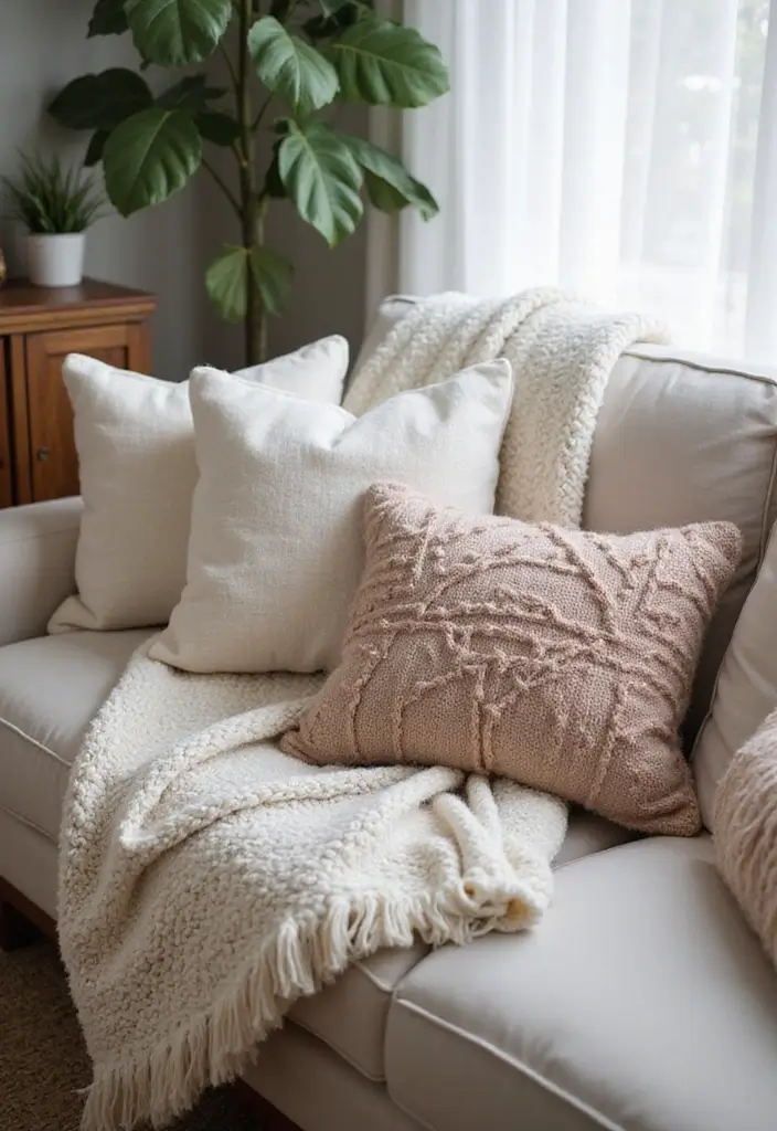20 Living Room Decor Essentials for a Cozy Vibe - 6. Soft Textiles