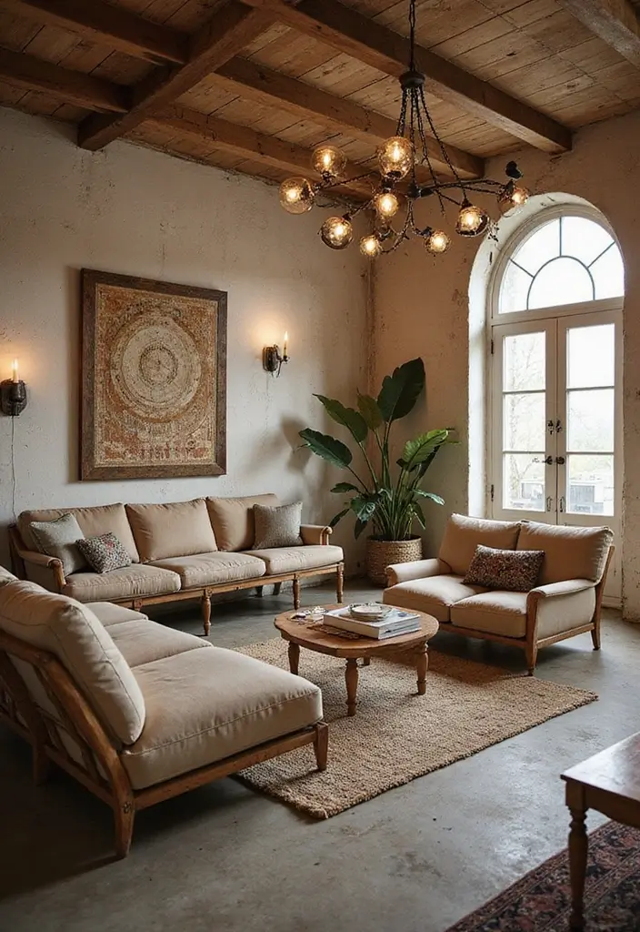 20 Living Room Designs That Will Inspire You - 10. Artistic Flair with Recycled Materials