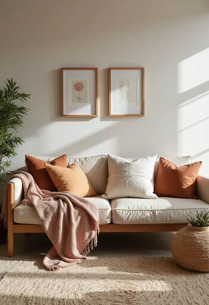 20 Living Room Designs That Will Inspire You - 12. Sustainable Fabrics for Comfort